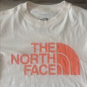 The North Face Cream Tee with Coral Logo - Women’s